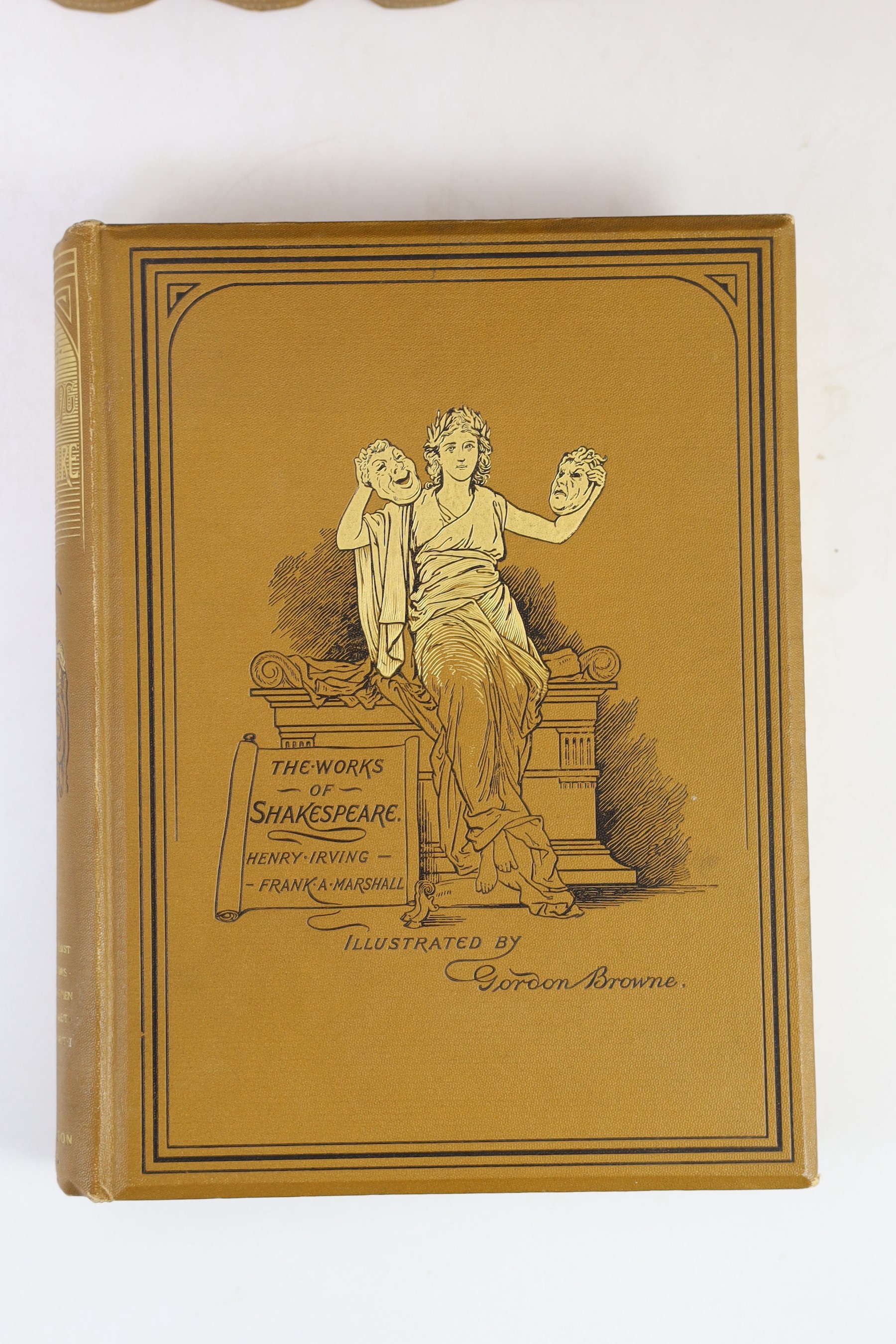 Shakespeare, William - The Henry Irving Shakespeare, illustrated by Gordon Browne, 8 vols, 8vo, original cloth gilt, Blackie & Son, Limited, London, 1893